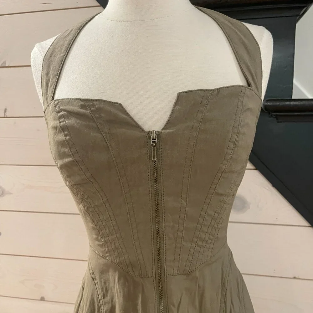 Anthropologie Zip-Front Corset Dress NWOT Size XXS - Picture 6 of 11